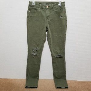 Old Navy jeans 4 Mid Rise Rockstar super skinny colored denim distressed ripped